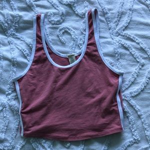 Fashion nova light pink w/white stripes crop tank
